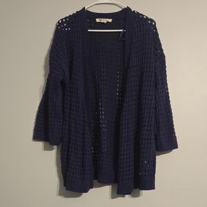 Roxy Deep Purple Chunky Knit Cardigan, Medium